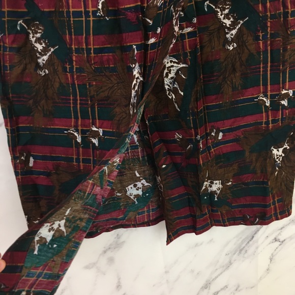 🐕SOLD🦆VTG Dogs Hunting Birds Wrap Skirt - Picture 6 of 8